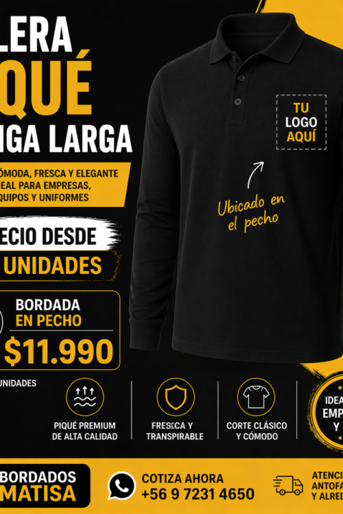 Polera Piqué Manga Larga